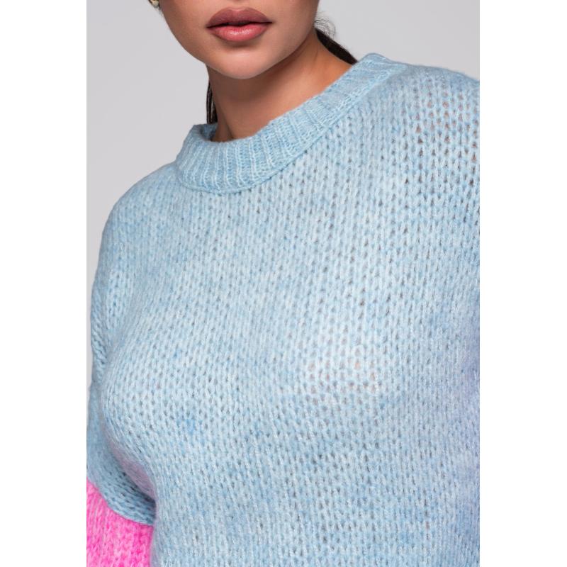 Dámský svetr LW-SWSW-0107 - světle modrý
