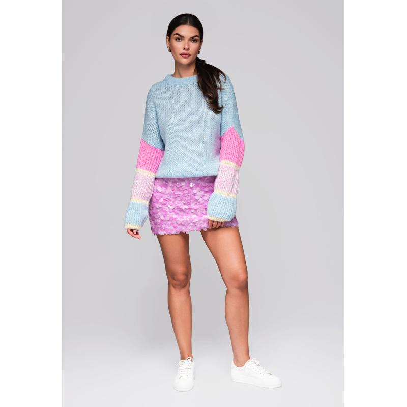 Dámský svetr LW-SWSW-0107 - světle modrý