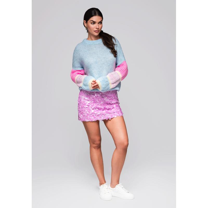 Dámský svetr LW-SWSW-0107 - světle modrý