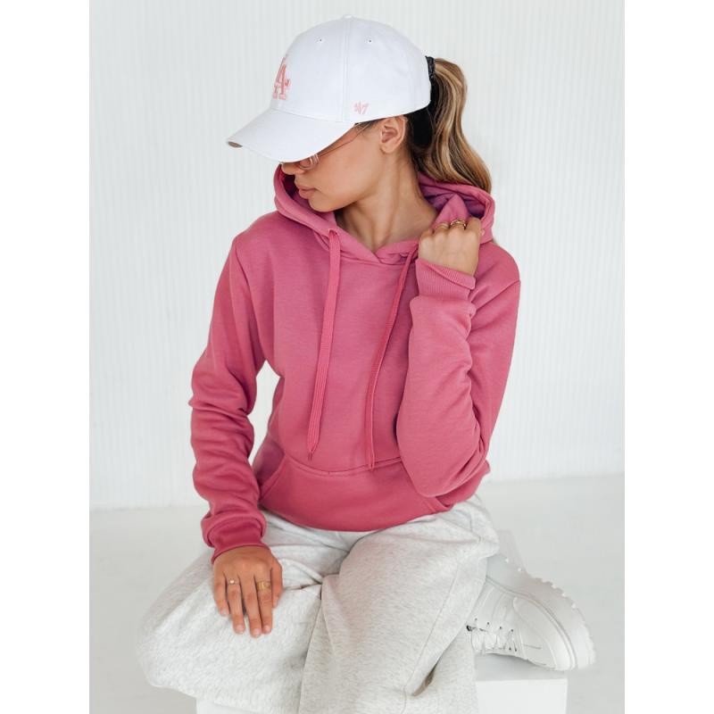 Dámska mikina s kapucňou BASIC, fuchsiová BY1394