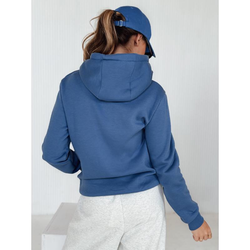 Dámska mikina s kapucňou BASIC, modrá BY1395