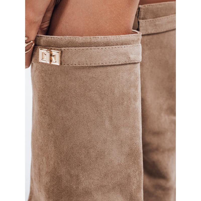 Dámske členkové topánky so širokým zvrškom, béžové