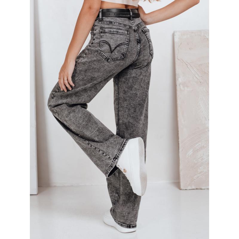 Dámské džíny s širokými nohavicemi, černé