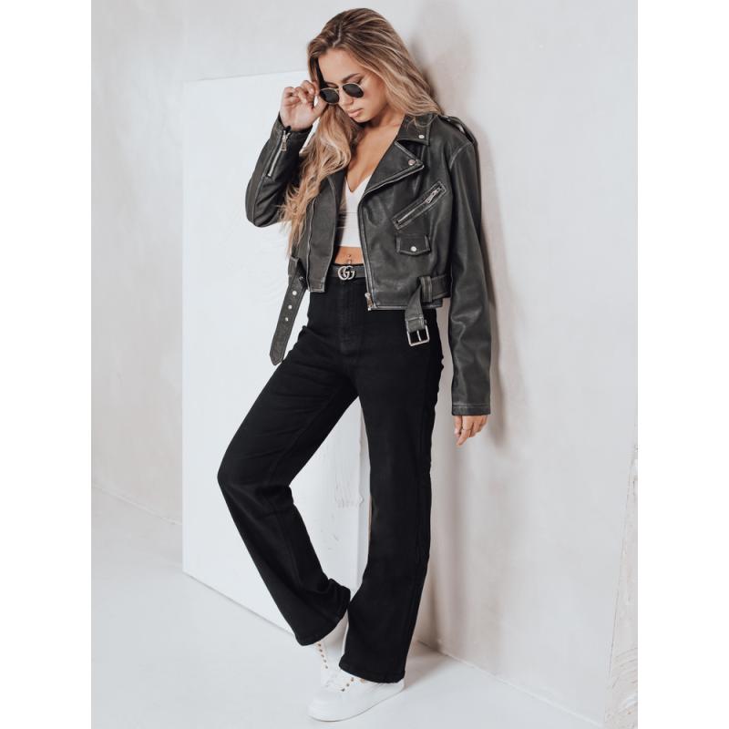 Dámské džíny s širokými nohavicemi, černé