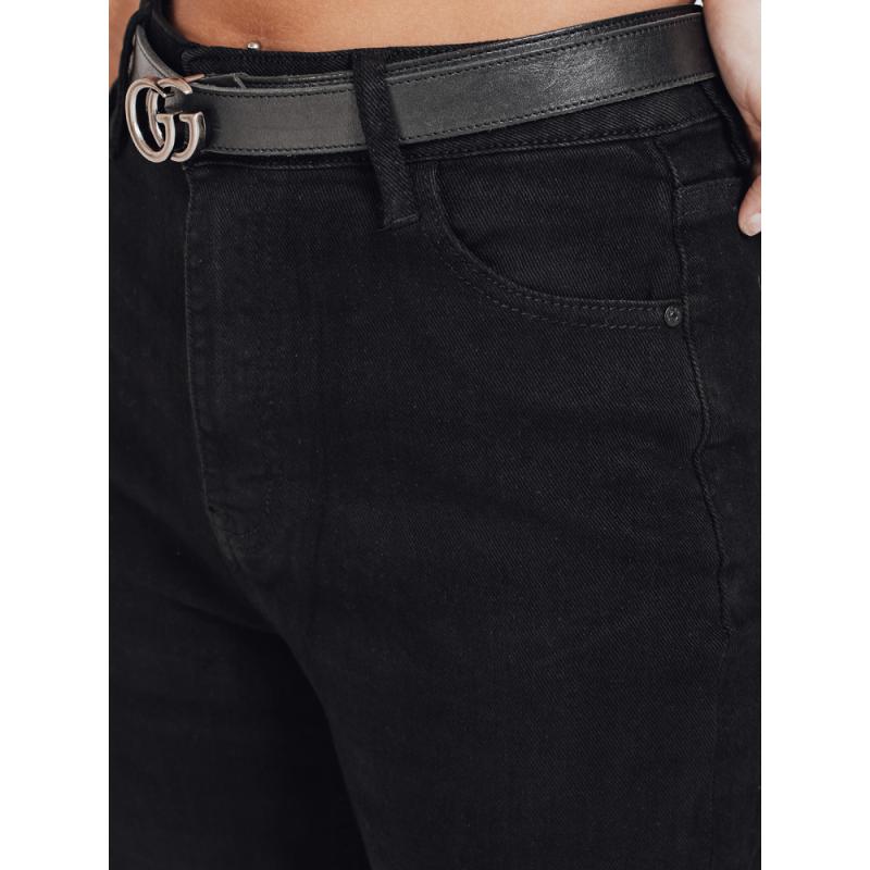 Dámské džíny s širokými nohavicemi, černé