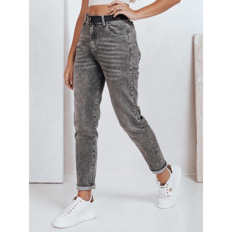 Dámske džínsy mom fit, sivé