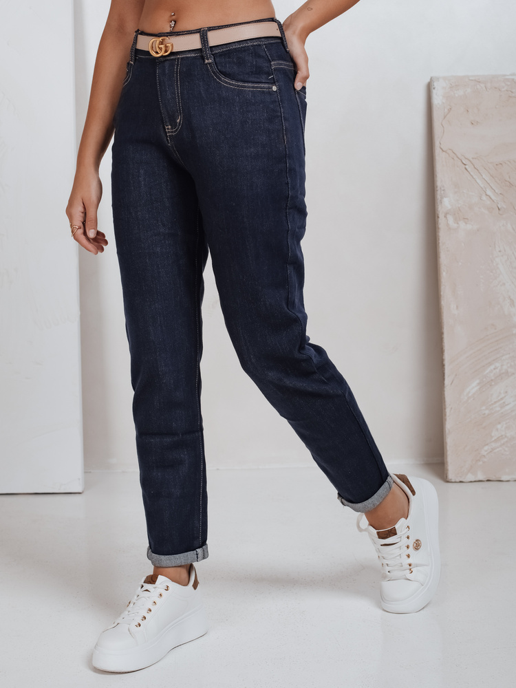 Női mom fit farmer, sötétkék