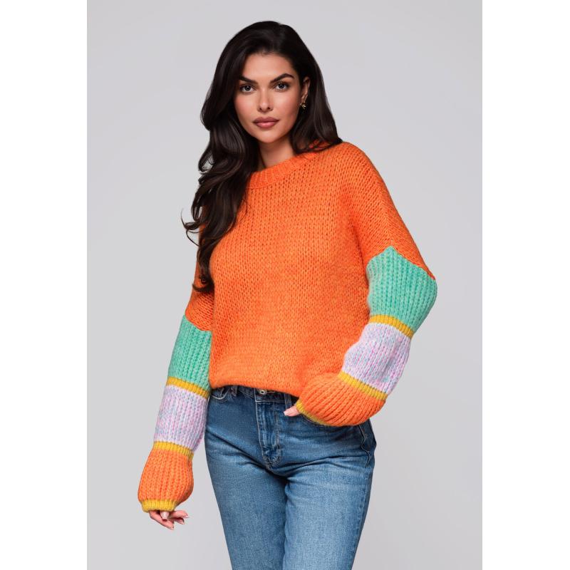 Dámský svetr LW-SWSW-0107 - oranžový