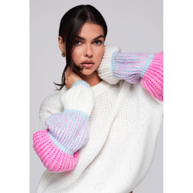 Női pulóver LW-SWSW-0107 - krém