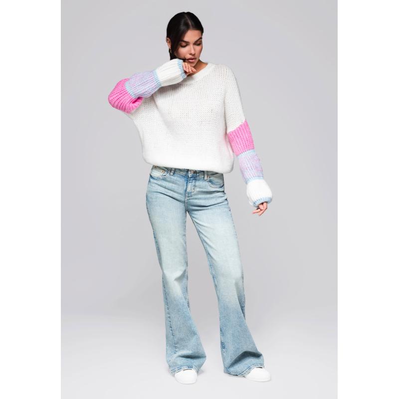 Női pulóver LW-SWSW-0107 - krém