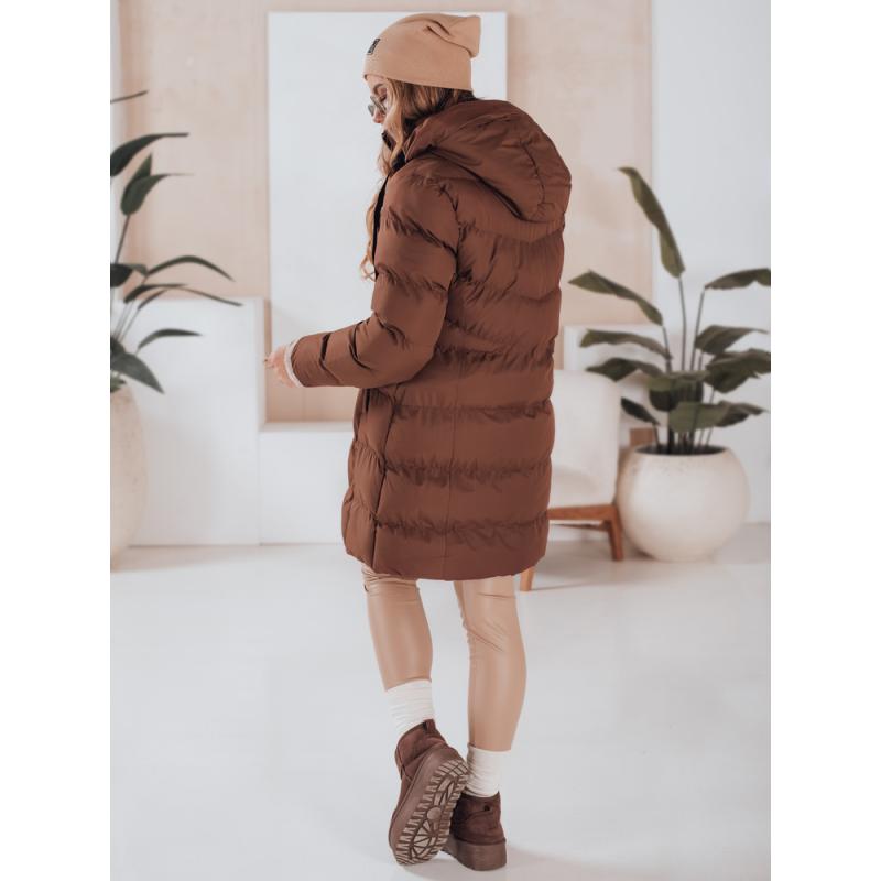 Dámska zimná bunda s kapucňou GABRIELLE hnedá