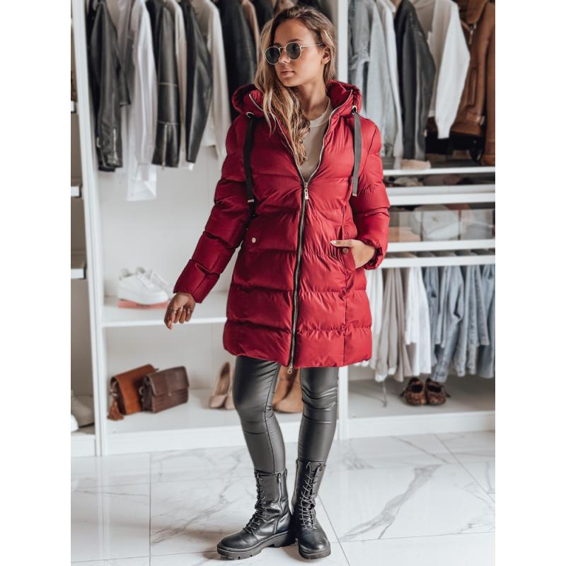 Dámská zimní bunda s kapucí GABRIELLE vínová