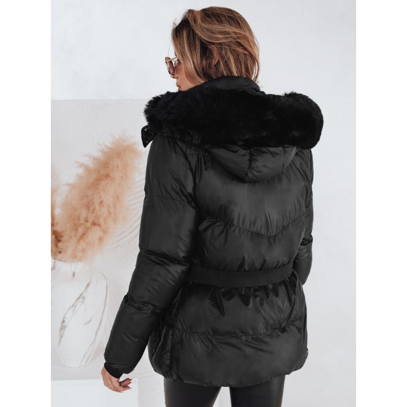 Dámska zimná prešívaná bunda s kapucňou LOVELINA čierna