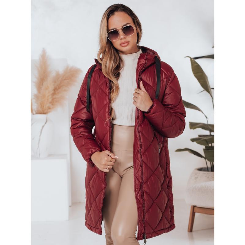 Dámská zimní bunda SNOWVIBE bordó prošívaná