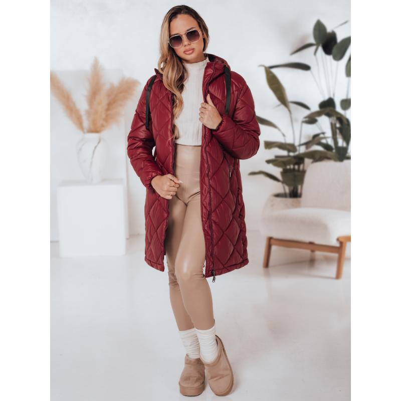 Dámská zimní bunda SNOWVIBE bordó prošívaná