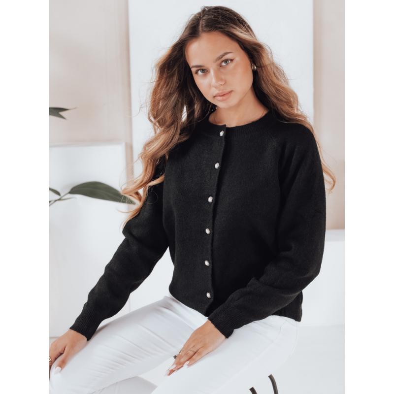 Dámska mikina SELINA na gombíky, čierna