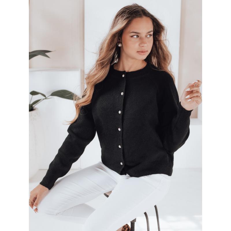 Dámska mikina SELINA na gombíky, čierna