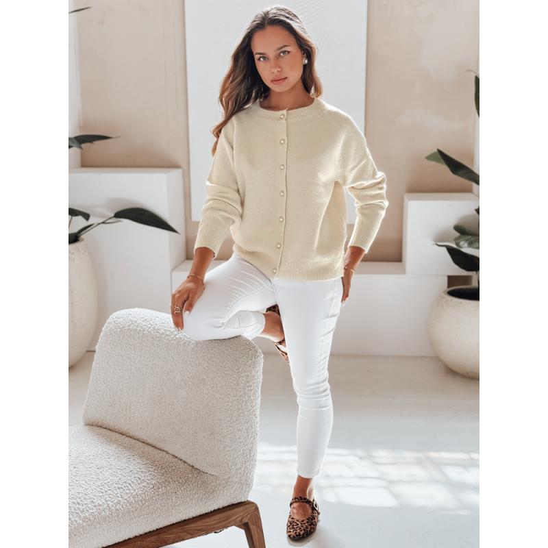 Dámska mikina SELINA na gombíky, ecru
