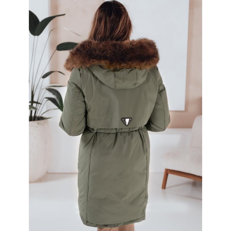 Női téli park kabát kapucnival, zöld