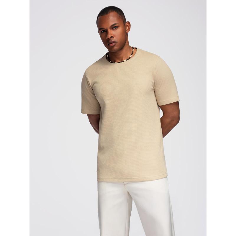 Férfi kötött ing texturált szövéssel – olíva V1 OM-TSCT-0253