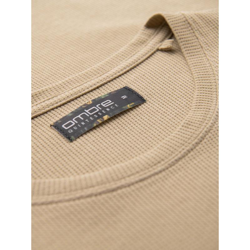 Férfi kötött ing texturált szövéssel – olíva V1 OM-TSCT-0253