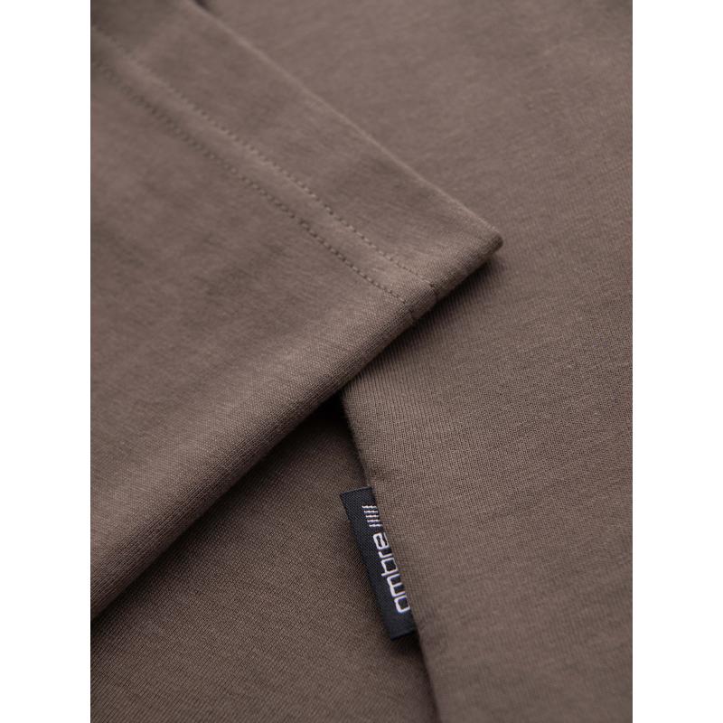 Pánské bavlněné tričko s potištěnou kapsou – tmavě olivová V1 OM-TSPT-0227