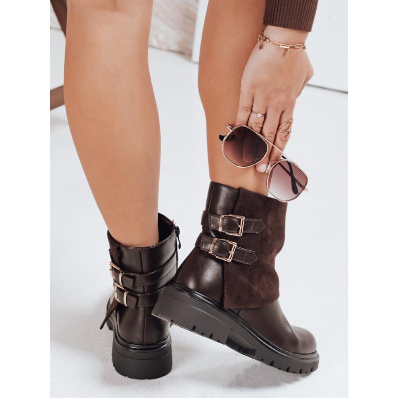 Dámské kotníkové boty hnědé