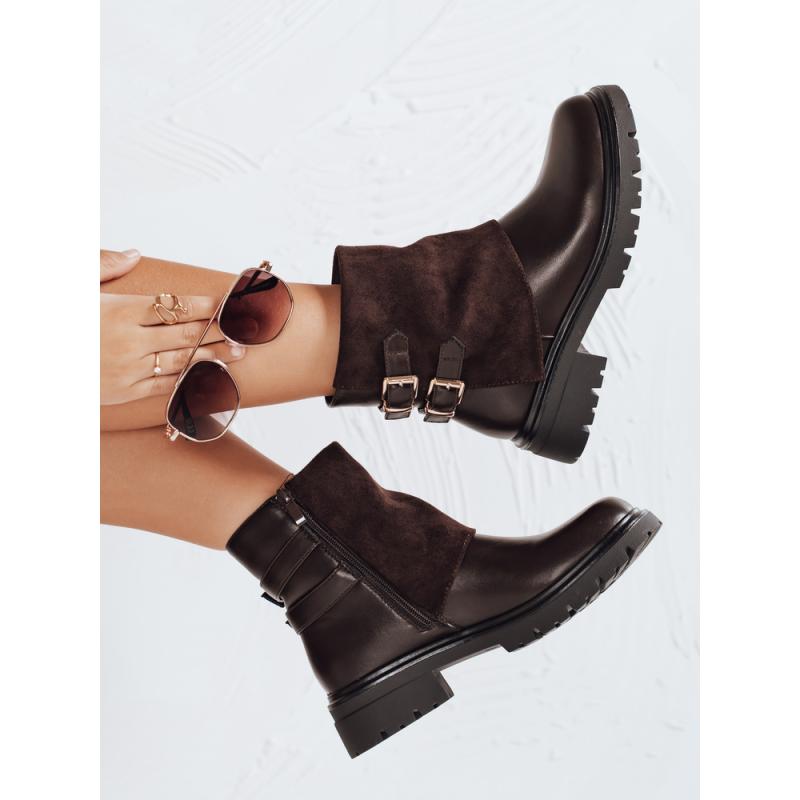 Dámské kotníkové boty hnědé