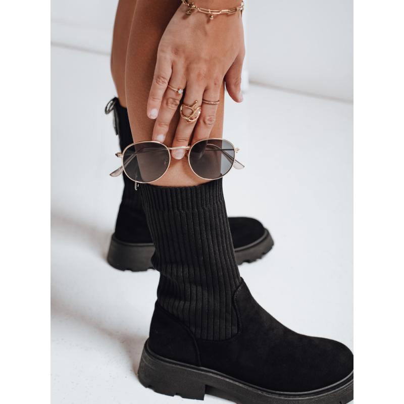 Női bokacsizma, fekete