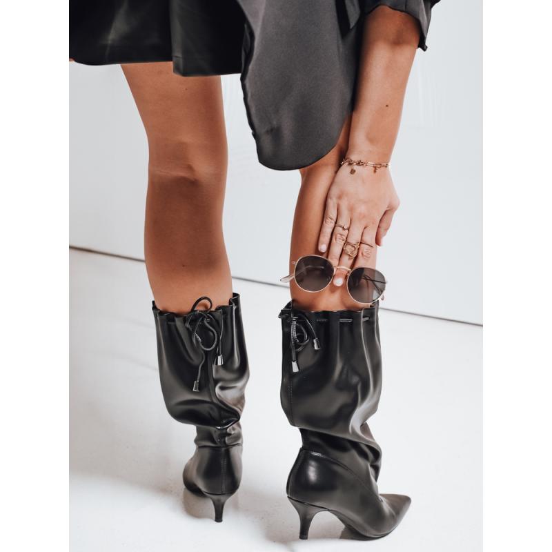 Dámske topánky so zvlneným zvrškom, čierne