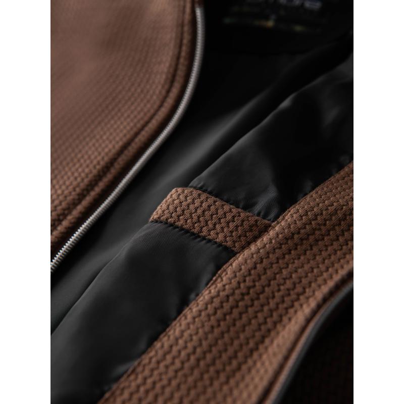 Pánska prešívaná bunda s strihom košele – béžová V1 OM-JALP-0215