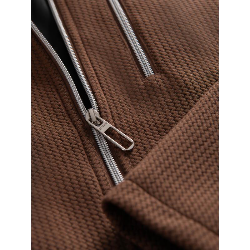 Pánska prešívaná bunda s strihom košele – béžová V1 OM-JALP-0215