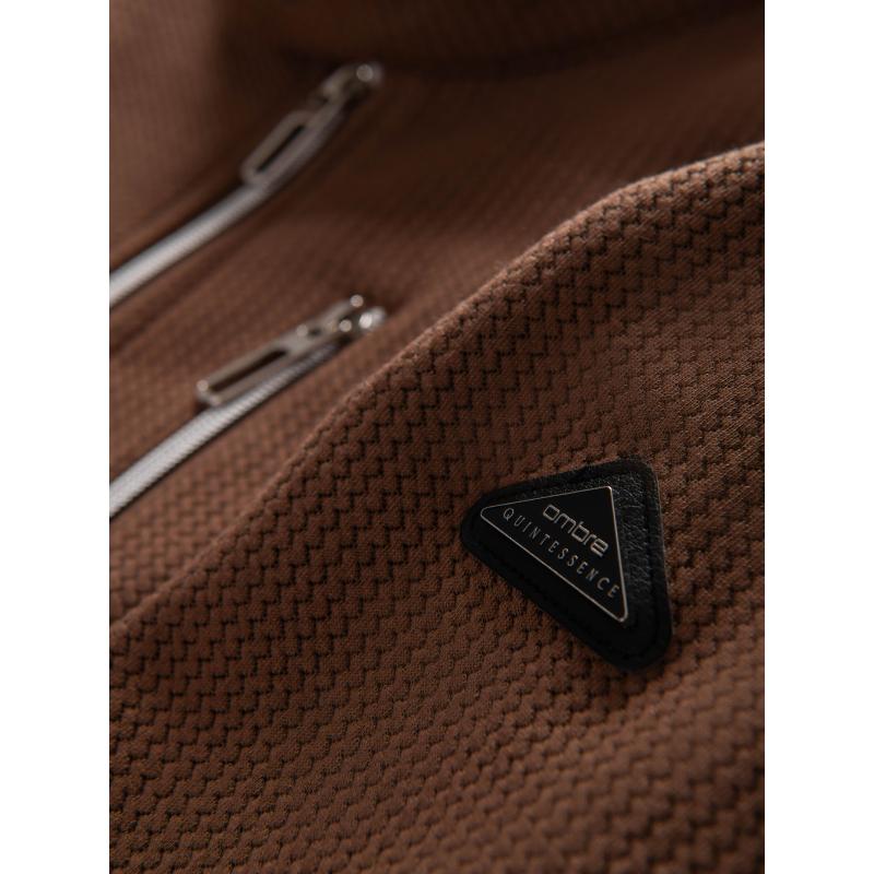 Pánska prešívaná bunda s strihom košele – béžová V1 OM-JALP-0215