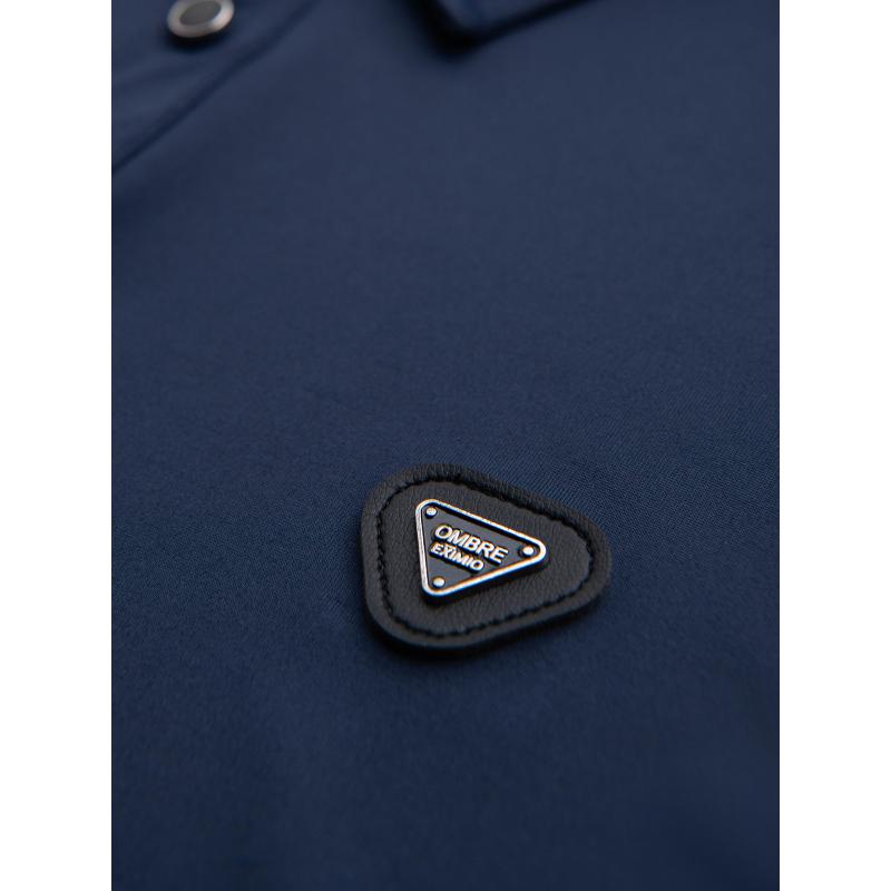 Póló hosszú ujjú, elegáns gombokkal és a márka logójával – fekete V1 OM-POLS-0139