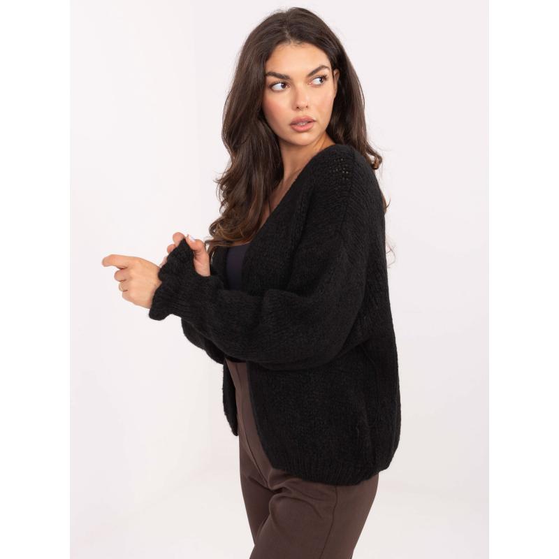 Fekete kardigán volánokkal az ujjakon RUE PARIS