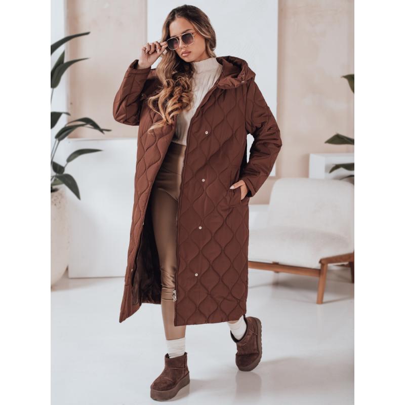 Dámska prešívaná zimná bunda LIKEMIRA, hnedá