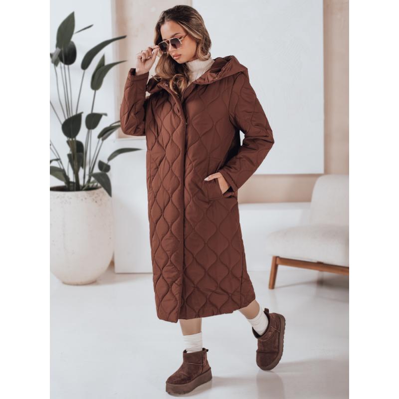 Dámska prešívaná zimná bunda LIKEMIRA, hnedá
