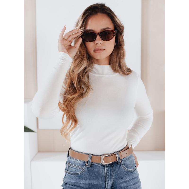 Dámský svetr s polorolákem TARLENA bílý