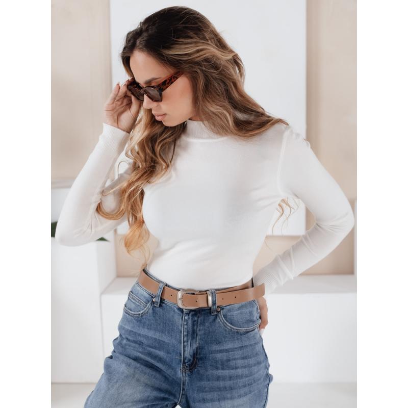 Dámský svetr s polorolákem TARLENA bílý