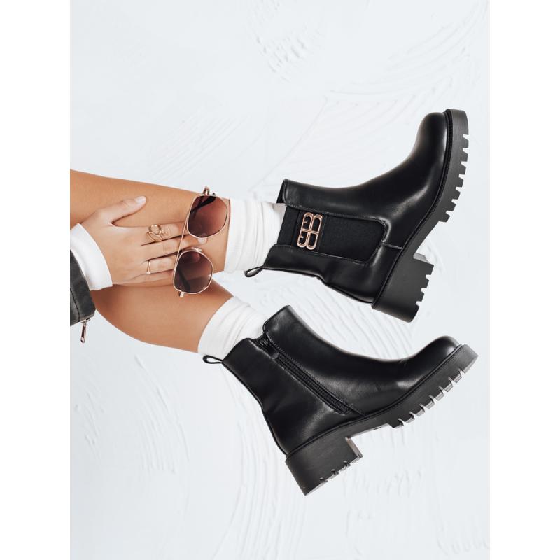 Női bokacsizma, fekete