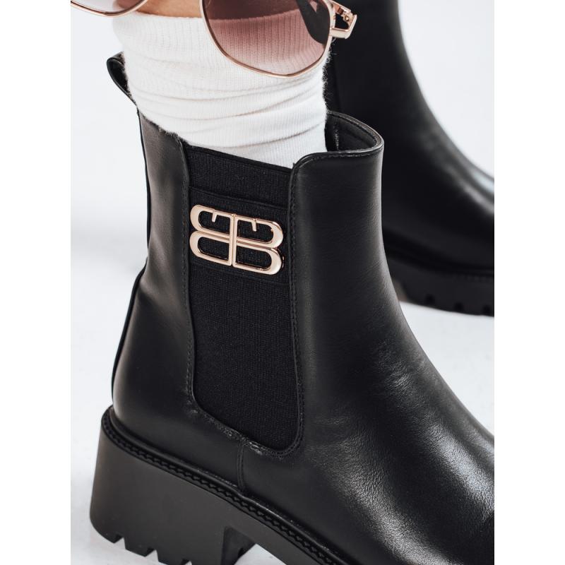 Női bokacsizma, fekete