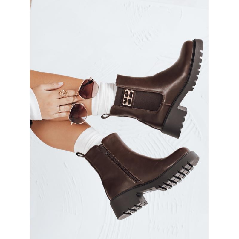 Női bokacsizma, barna