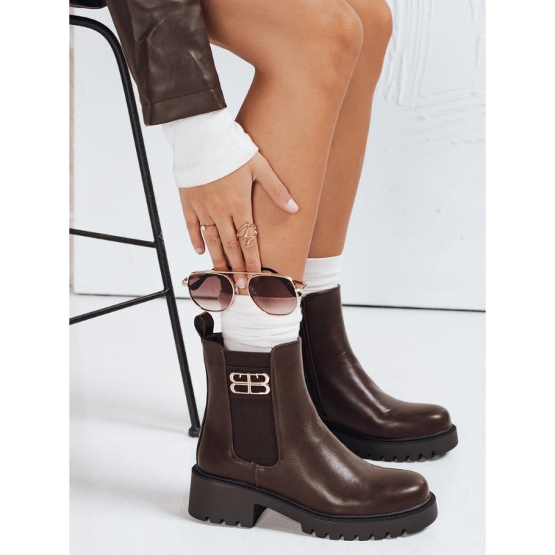 Női bokacsizma, barna