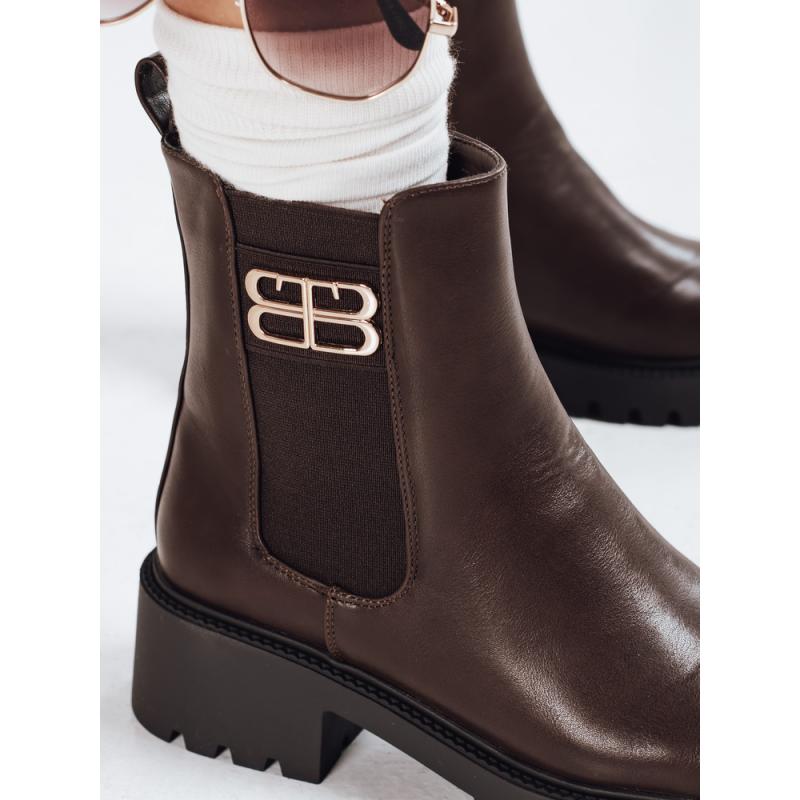 Női bokacsizma, barna