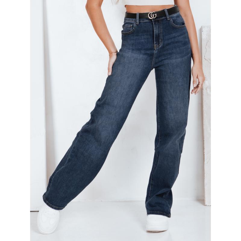 Női széles szárú farmer, kék