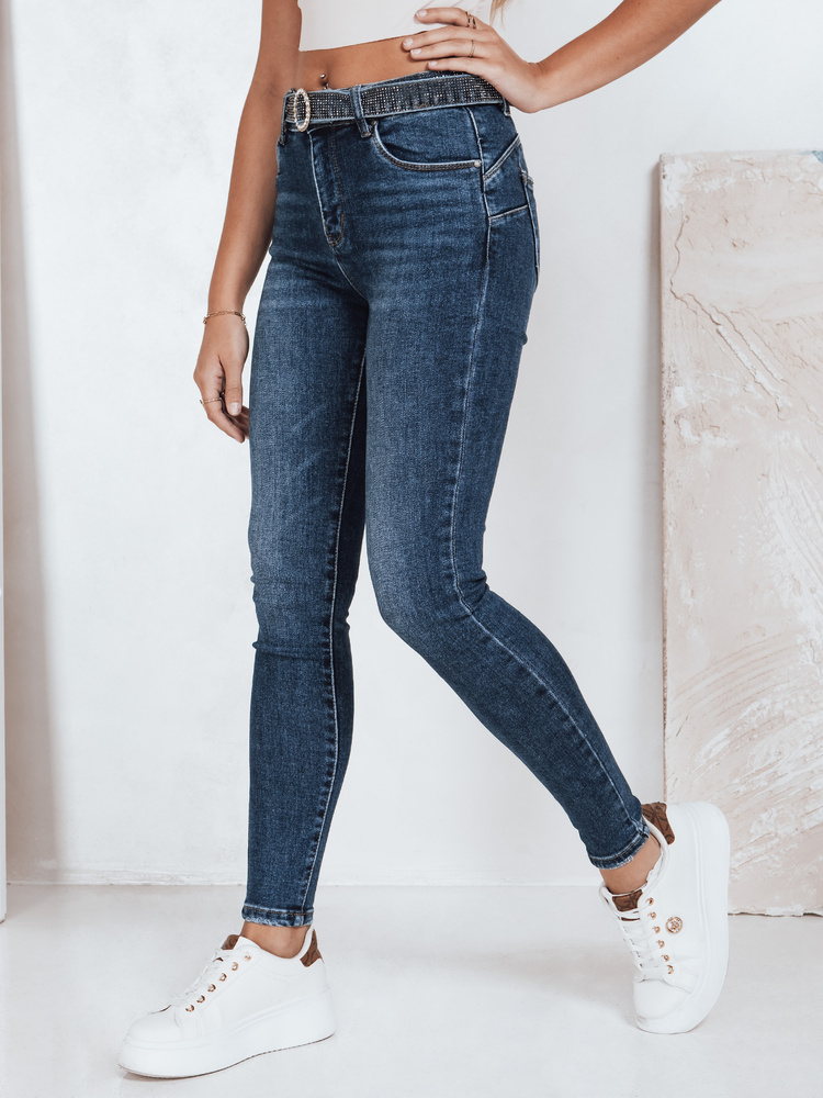 Dámske skinny push-up džínsy, modré