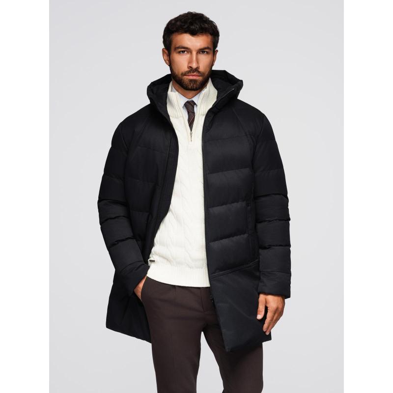 Pánská motorkářská bunda se strukturovaným střihem a stojáčkem – hnědá V2 OM-JANP-0229