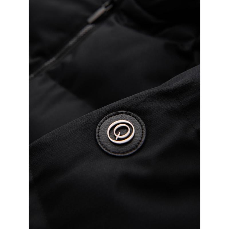 Pánská motorkářská bunda se strukturovaným střihem a stojáčkem – hnědá V2 OM-JANP-0229