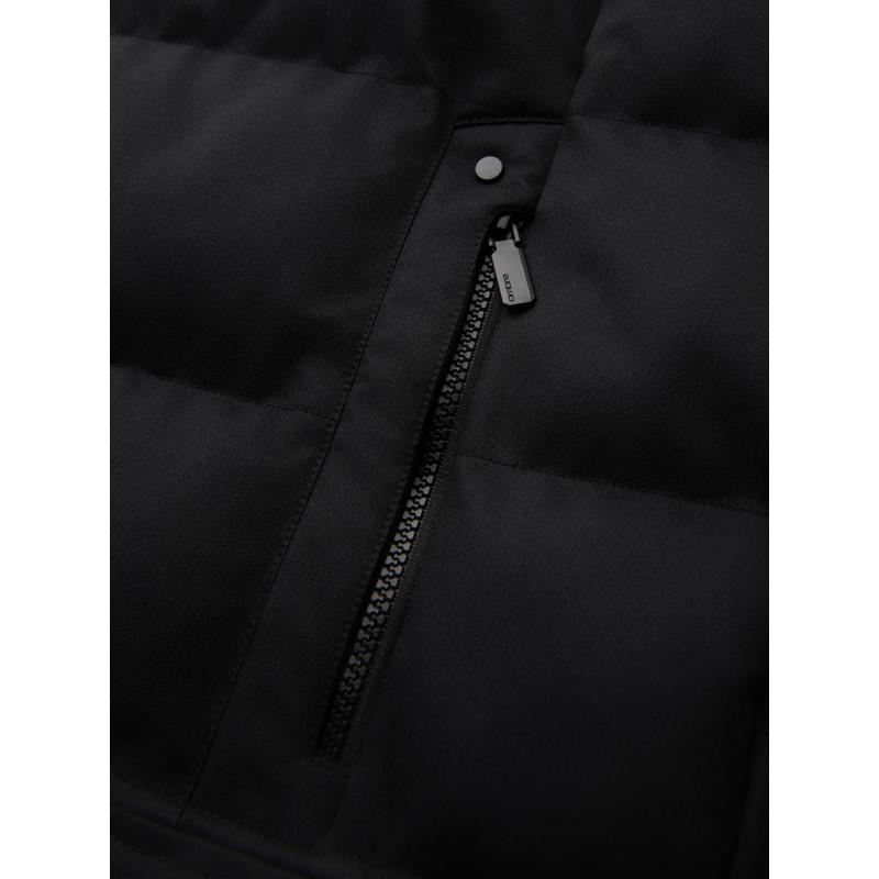 Pánská motorkářská bunda se strukturovaným střihem a stojáčkem – hnědá V2 OM-JANP-0229