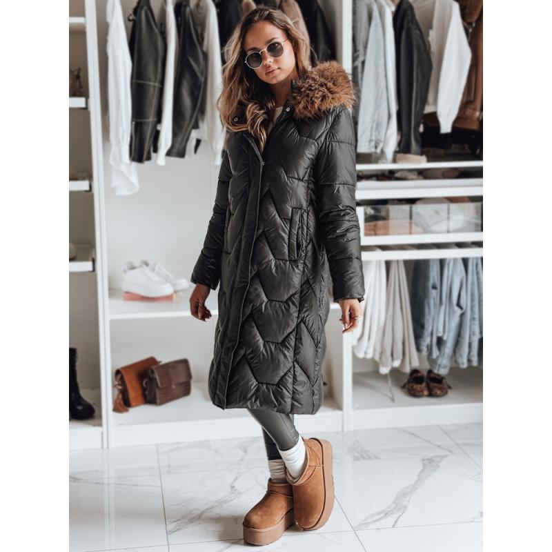 Dámska prešívaná dlhá bunda WINTERACT, čierna